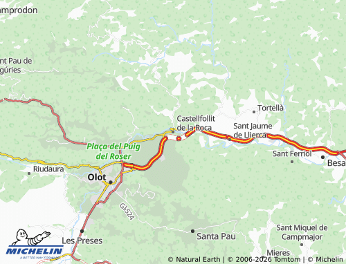 Mappa MICHELIN Castellfollit de la Roca - ViaMichelin