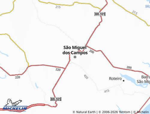 Mappa MICHELIN São Miguel dos Campos - ViaMichelin