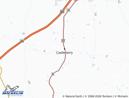 Mappa MICHELIN Castleberry - ViaMichelin
