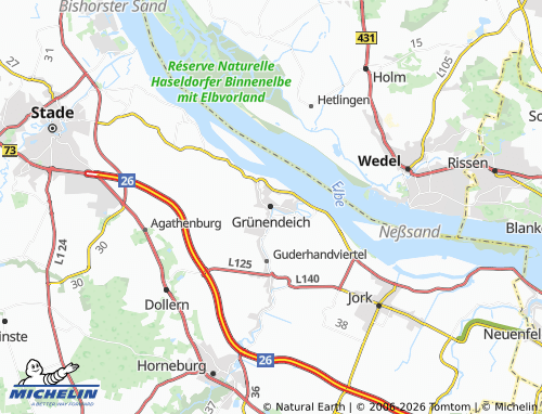 MICHELIN Grünendeich map - ViaMichelin
