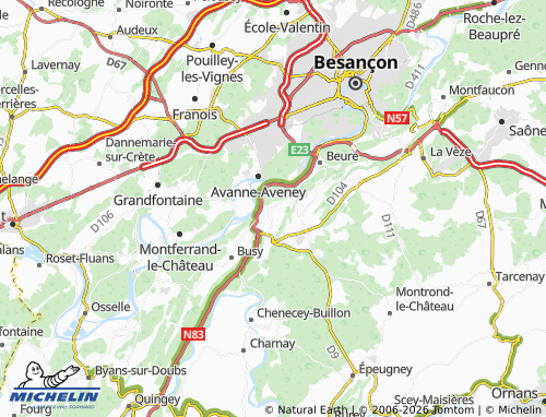Carte MICHELIN Larnod - ViaMichelin