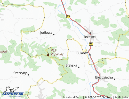 MICHELIN Dębowa map - ViaMichelin