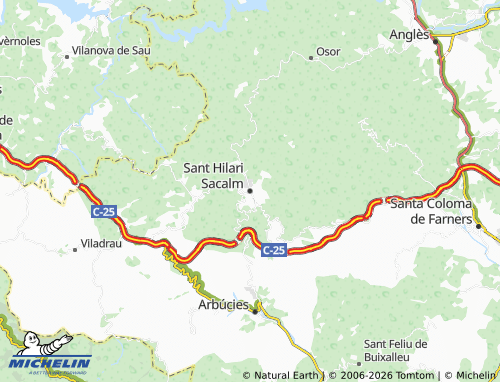 MICHELIN Sant Hilari Sacalm map - ViaMichelin
