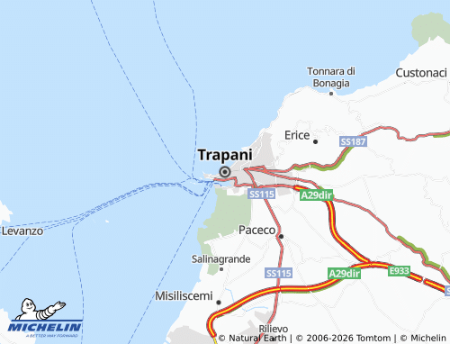 MICHELIN Trapani map - ViaMichelin