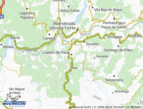 Mapa MICHELIN Castelo de Paiva - ViaMichelin