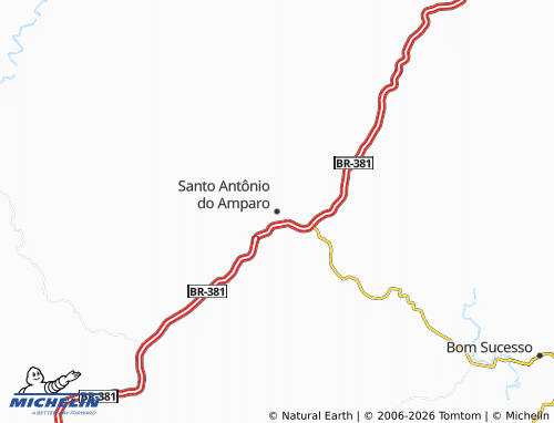 Mapa MICHELIN Santo Antônio do Amparo - ViaMichelin