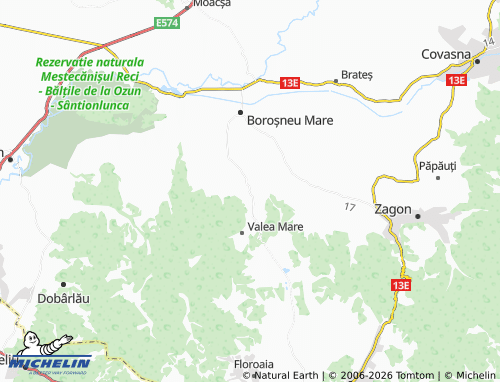 Mapa MICHELIN Boroșneu Mic - ViaMichelin