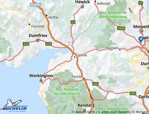 Mapa MICHELIN Cumbria - ViaMichelin