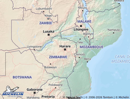 MICHELIN-Landkarte Simbabwe - ViaMichelin