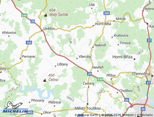 Carte MICHELIN Všeruby - ViaMichelin