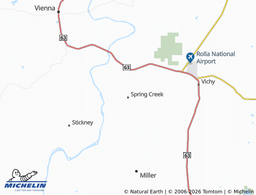 Mappa MICHELIN Spring Creek - ViaMichelin