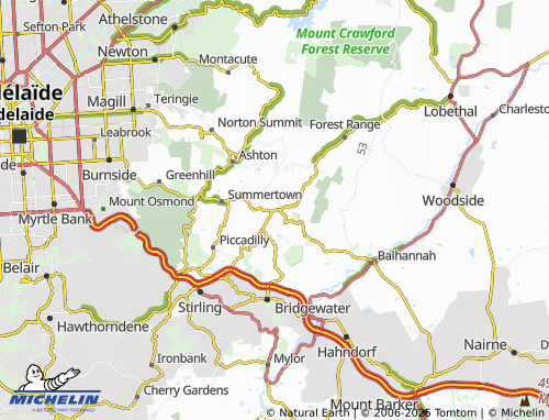 MICHELIN Carey Gully map - ViaMichelin