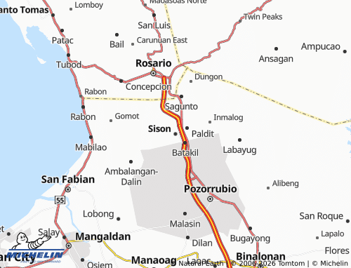 MICHELIN Sison map - ViaMichelin