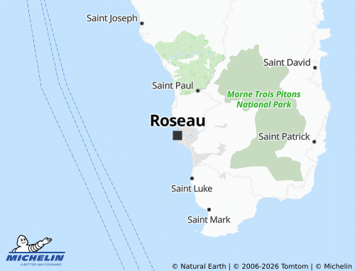 Carte MICHELIN Roseau - ViaMichelin