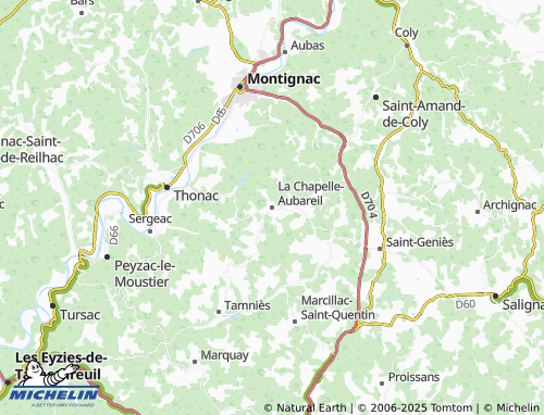 MICHELIN La Chapelle-Aubareil map - ViaMichelin
