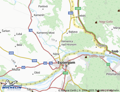 MICHELIN-Landkarte Kamenica nad Hronom - ViaMichelin