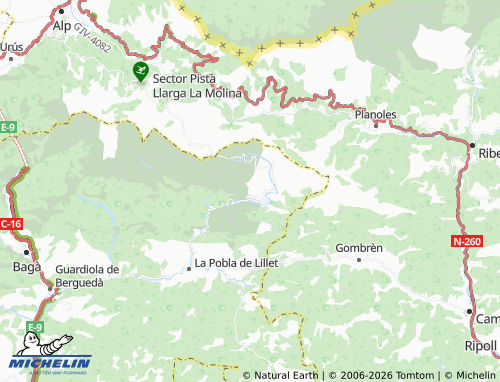 Carte MICHELIN Castellar de n'Hug - ViaMichelin