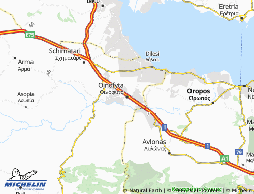 MICHELIN Oinofyta map - ViaMichelin