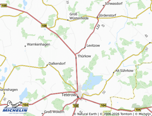 MICHELIN Thürkow map - ViaMichelin
