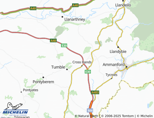 MICHELIN Cefneithin map - ViaMichelin