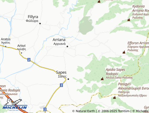 MICHELIN Evrinos map - ViaMichelin