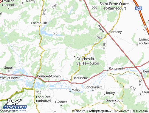 MICHELIN Oulches-la-Vallée-Foulon map - ViaMichelin