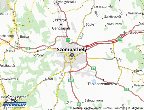 Kaart MICHELIN Szombathely - ViaMichelin