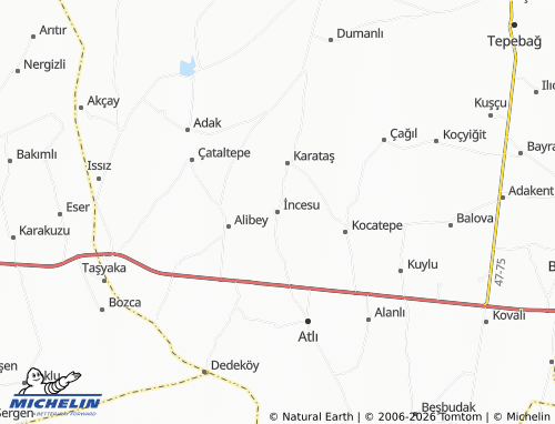 MICHELIN İncesu map - ViaMichelin