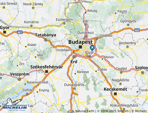 MICHELIN Érdi járás map - ViaMichelin