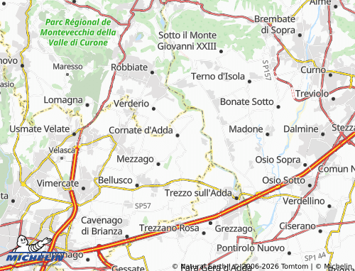 MICHELIN Cornate d'Adda map - ViaMichelin