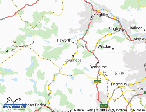 Carte MICHELIN Oxenhope - ViaMichelin