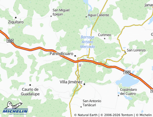 Mapa MICHELIN Paníndicuaro Centro - ViaMichelin