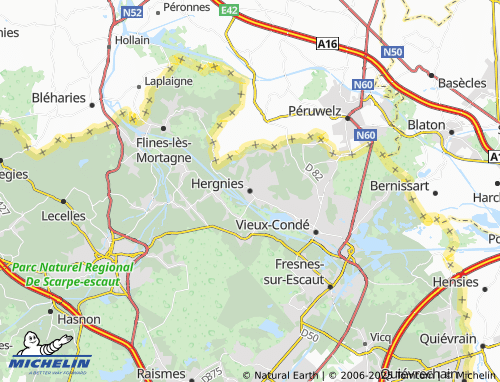 MICHELIN Hergnies map - ViaMichelin