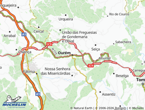 MICHELIN Ourém map - ViaMichelin