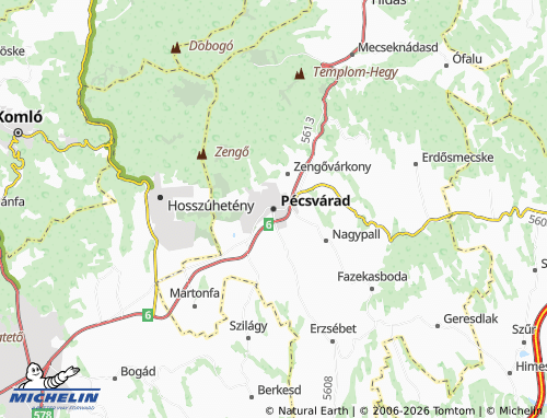 MICHELIN-Landkarte Pécsvárad - ViaMichelin