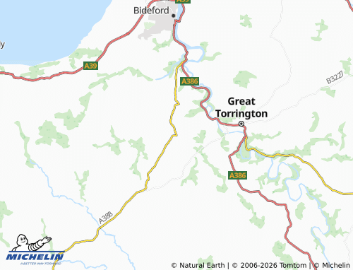 MICHELIN Frithelstock Stone map - ViaMichelin