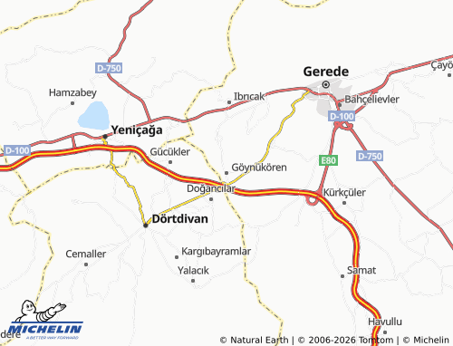 MICHELIN Göynükören map - ViaMichelin