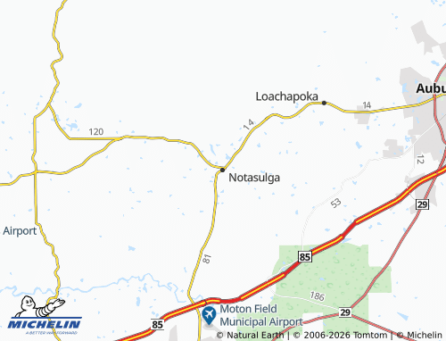 Carte MICHELIN Notasulga - ViaMichelin
