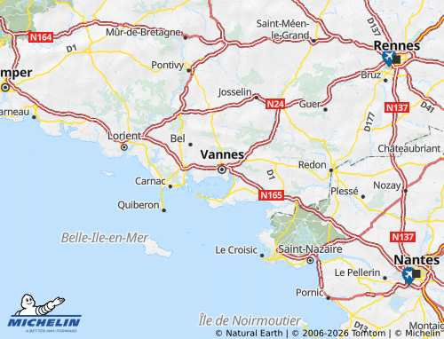 MICHELIN Morbihan map - ViaMichelin
