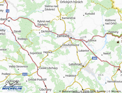 Mappa MICHELIN Dlouhoňovice - ViaMichelin