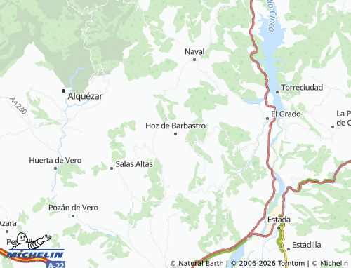 MICHELIN Hoz de Barbastro map - ViaMichelin
