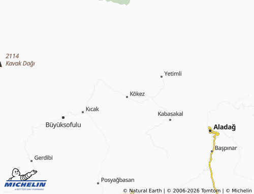 Mappa MICHELIN Kökez - ViaMichelin