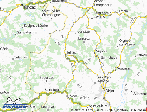 MICHELIN Chabrignac map - ViaMichelin