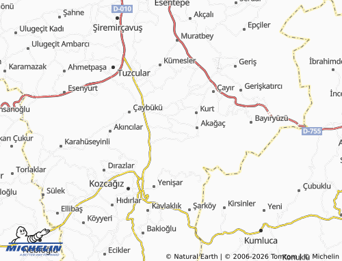 MICHELIN Yeğenli map - ViaMichelin