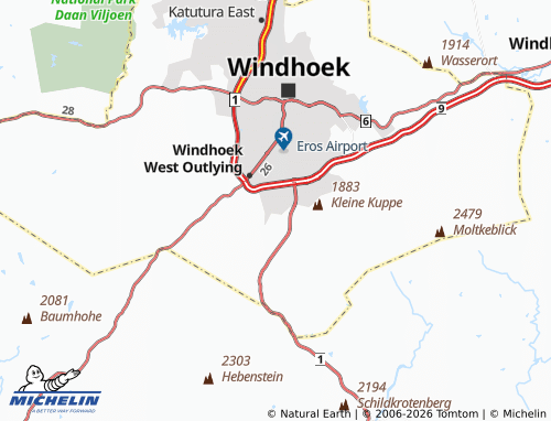 Mapa MICHELIN Cimbebasia - ViaMichelin