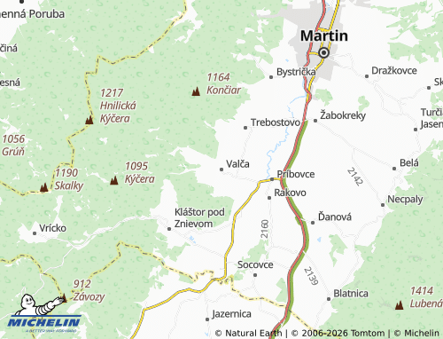 Kaart MICHELIN Valča - ViaMichelin