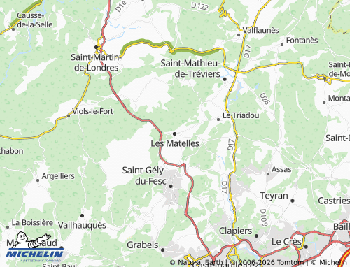 Mappa MICHELIN Les Matelles - ViaMichelin