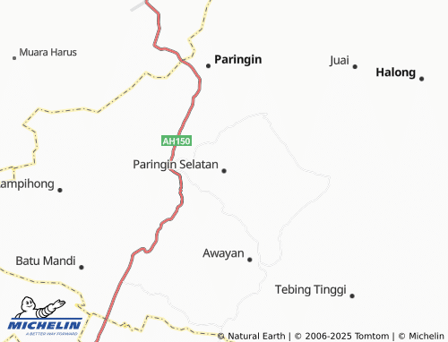 MICHELIN Paringin Selatan map - ViaMichelin