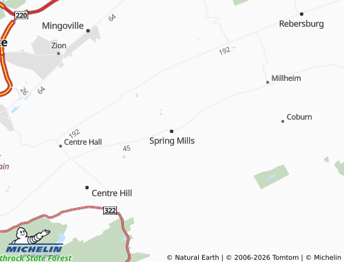 Mappa MICHELIN Spring Mills - ViaMichelin