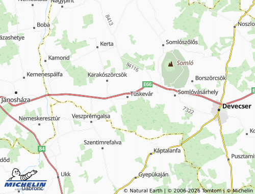 Mapa MICHELIN Tüskevár - ViaMichelin